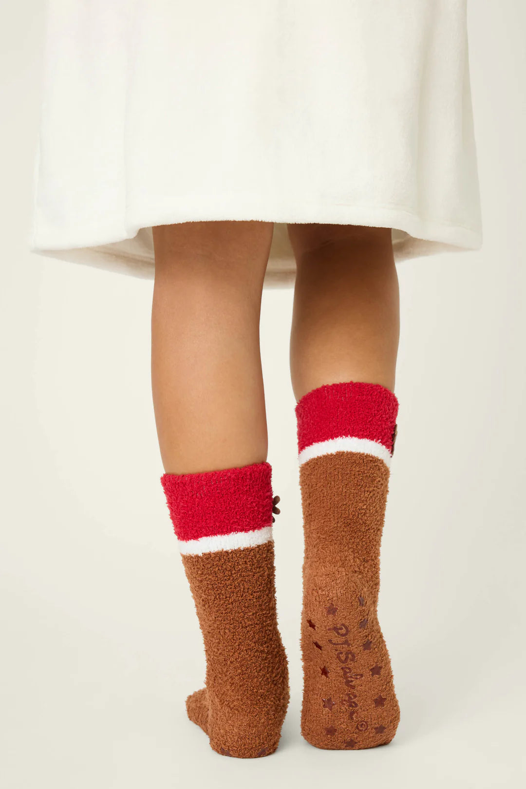 Ski Jammie Classics Reindeer Crew Socks with Grippers