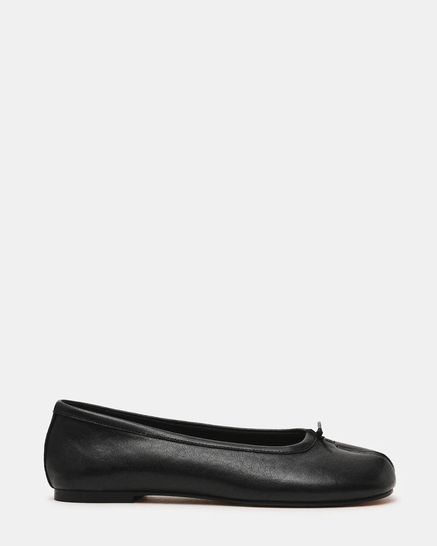 Calico Black Leather Flat