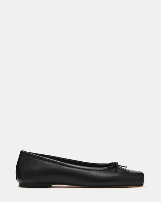 Eleve Black Leather Flat