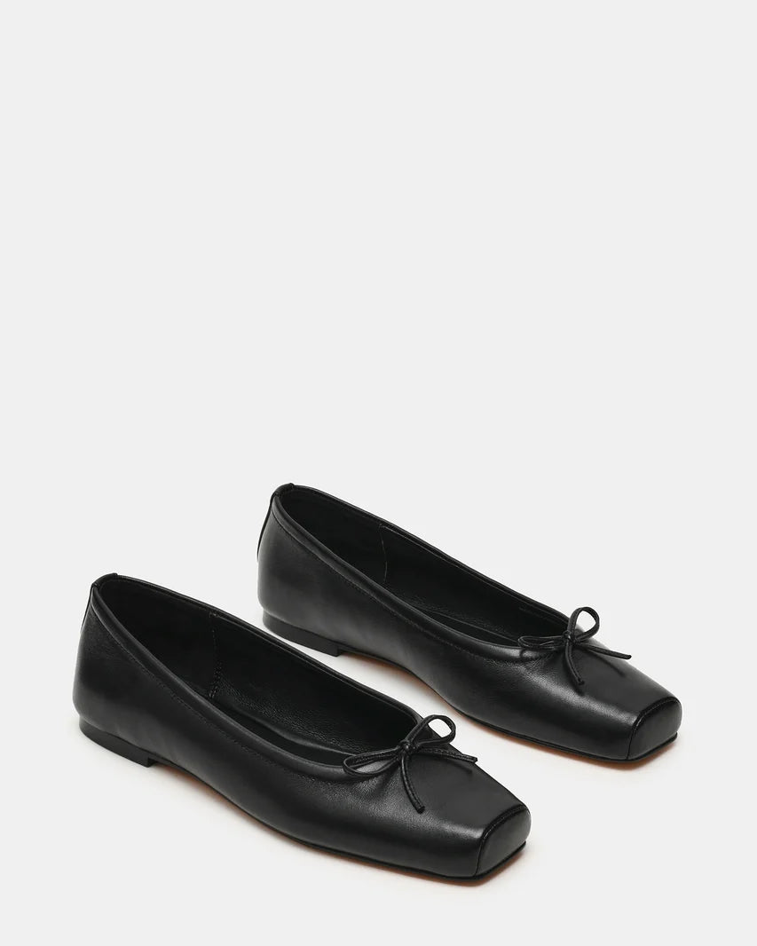 Eleve Black Leather Flat