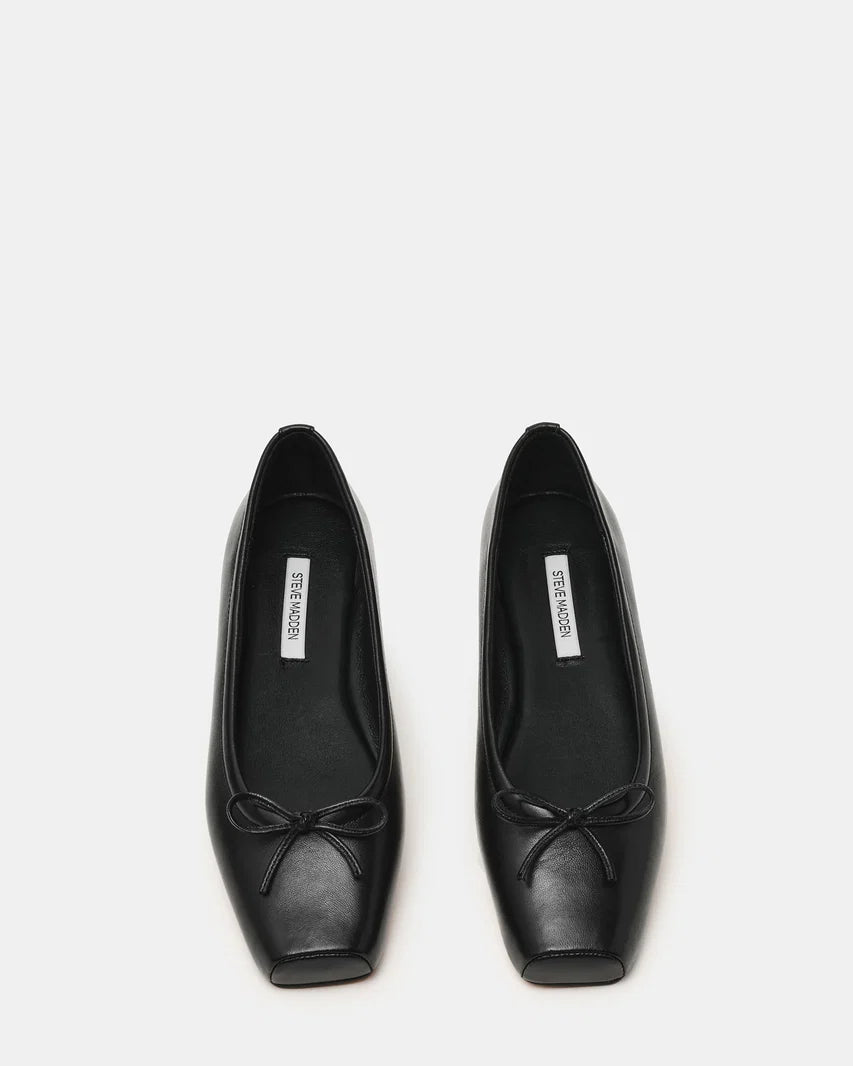 Eleve Black Leather Flat