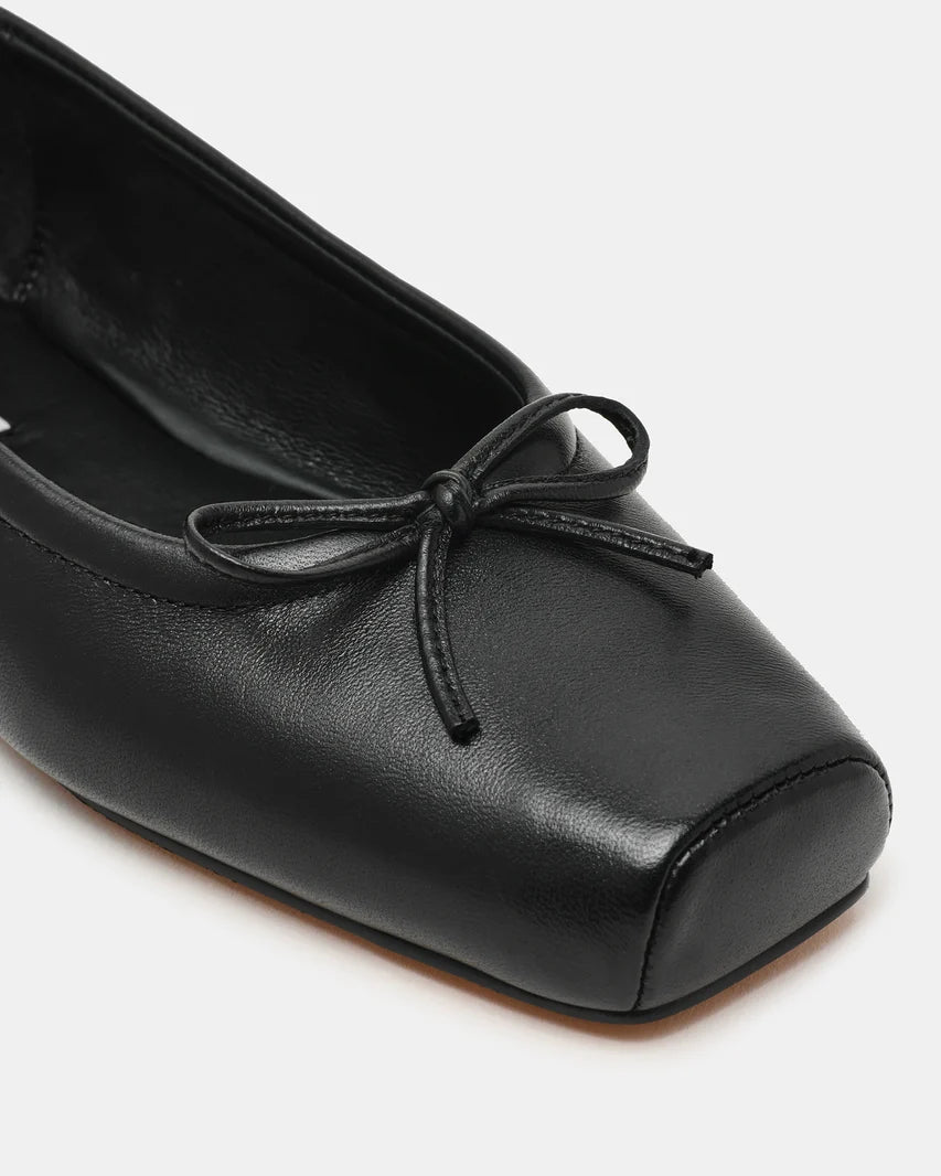 Eleve Black Leather Flat