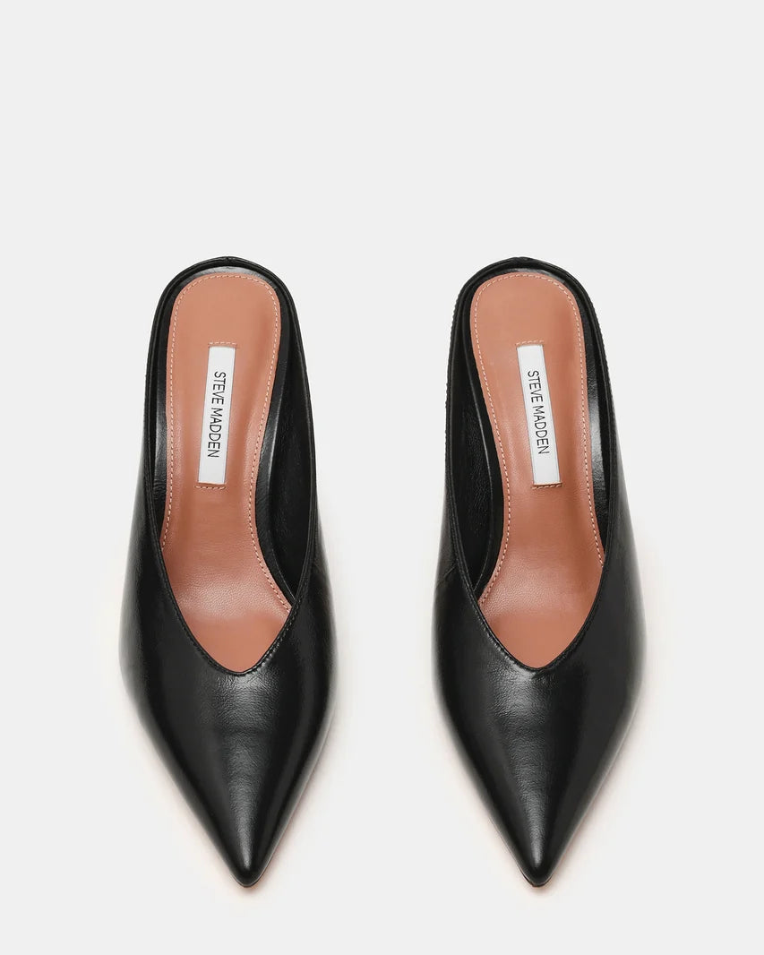 Fonza Black Leather Heels
