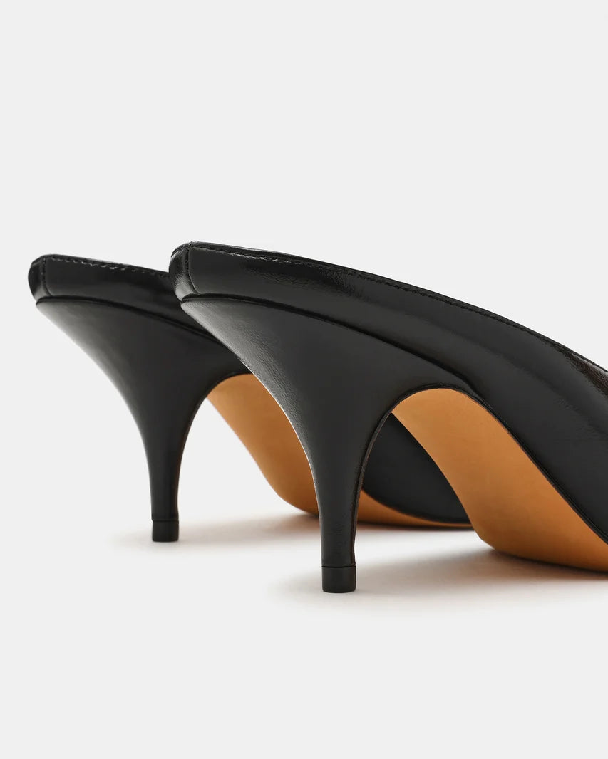 Fonza Black Leather Heels