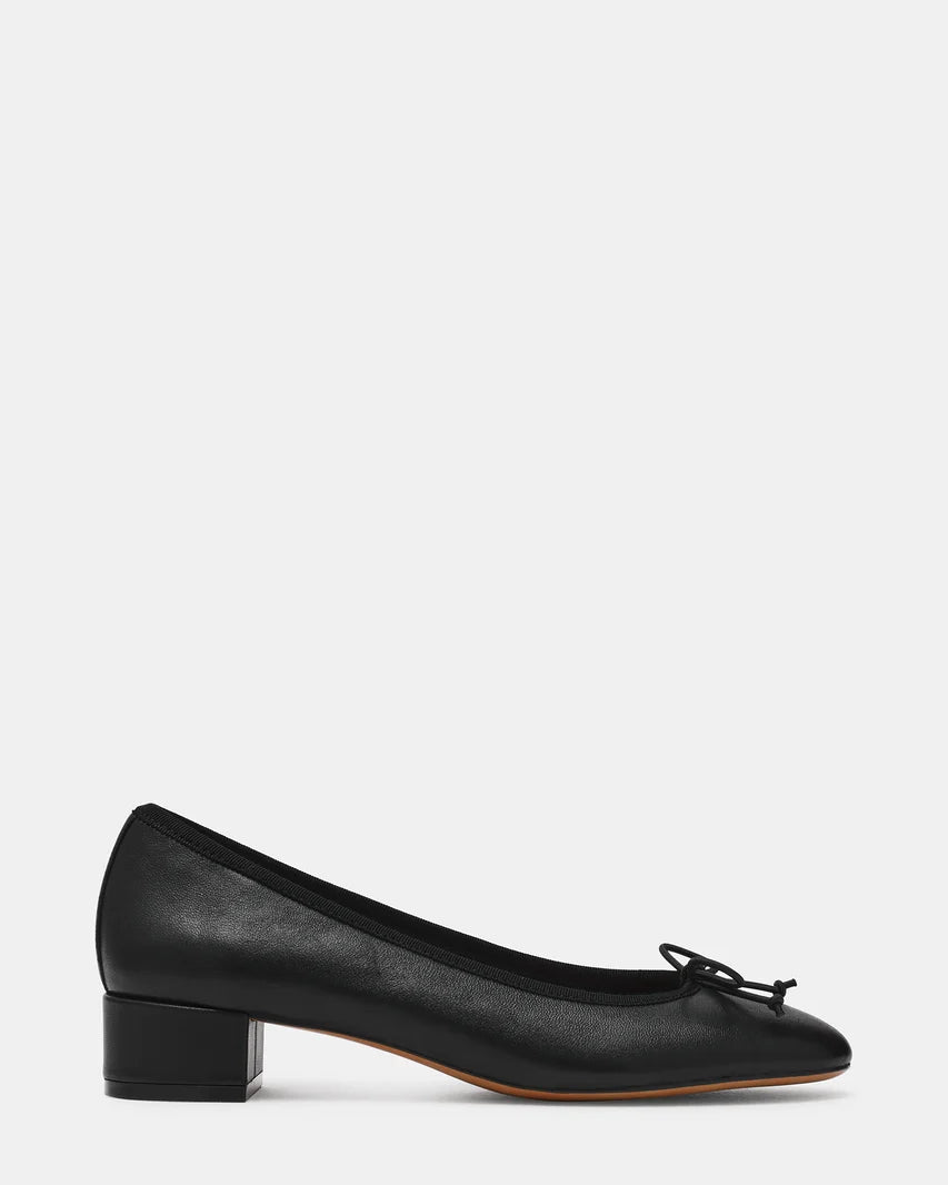 Steffi Black Leather Ballet Heel