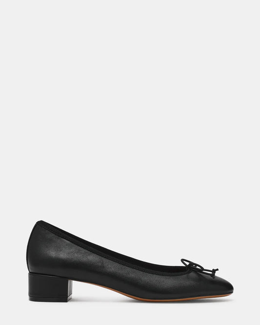 Steffi Black Leather Ballet Heel