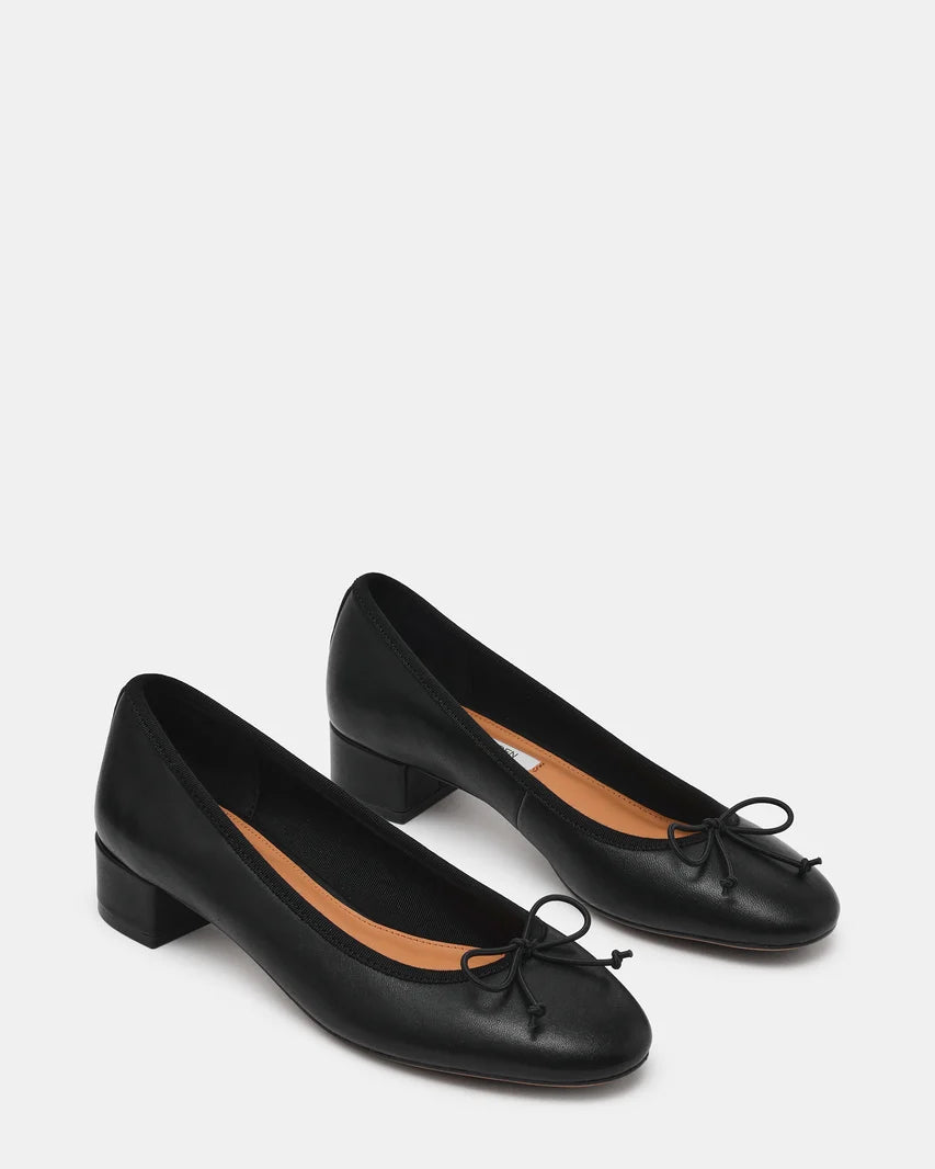 Steffi Black Leather Ballet Heel