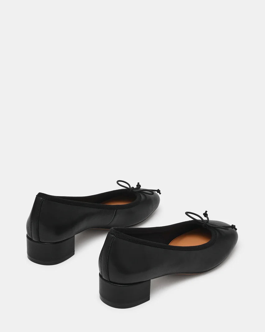 Steffi Black Leather Ballet Heel