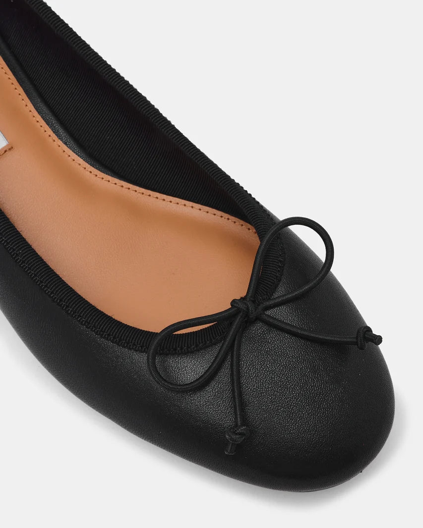 Steffi Black Leather Ballet Heel