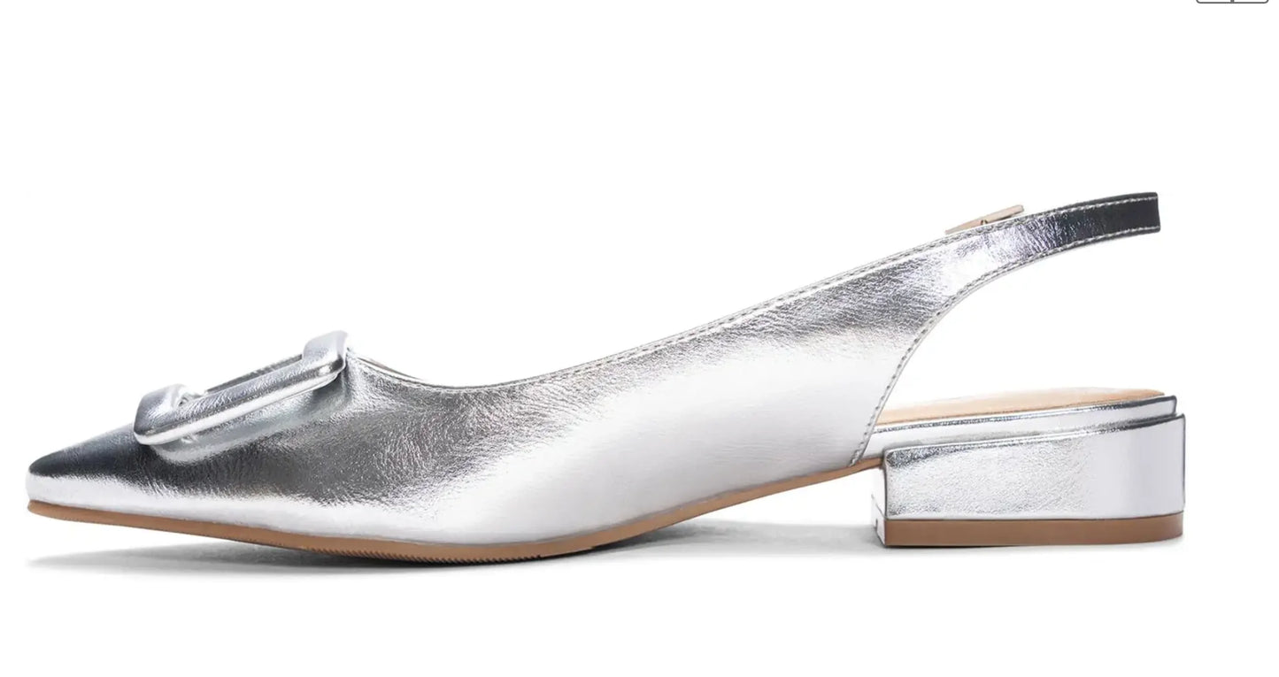Sweetie Slingback - Metallic Silver