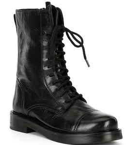 Dawson Black Lace-up Combat Boot