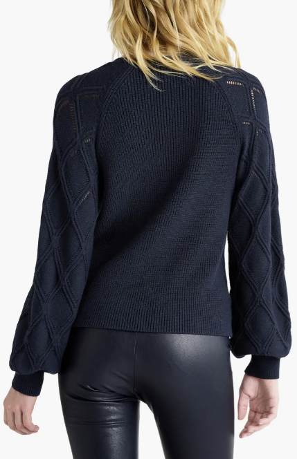 August Pointelle Sleeve Sweater