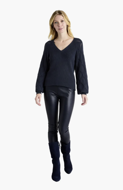 August Pointelle Sleeve Sweater