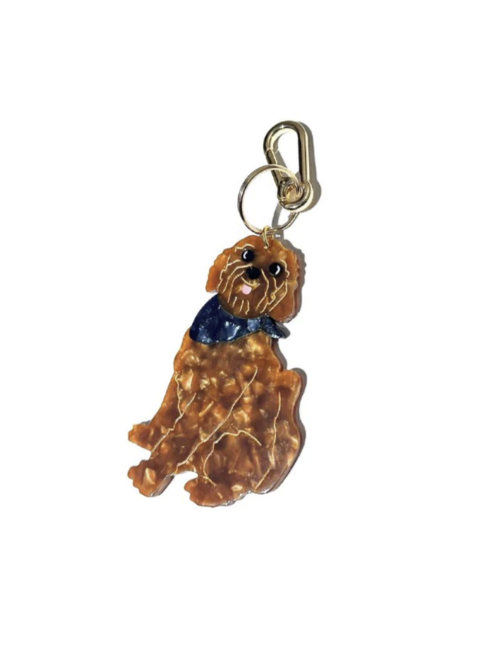 Hand-painted Goldendoodle Keychain | Eco-Friendly