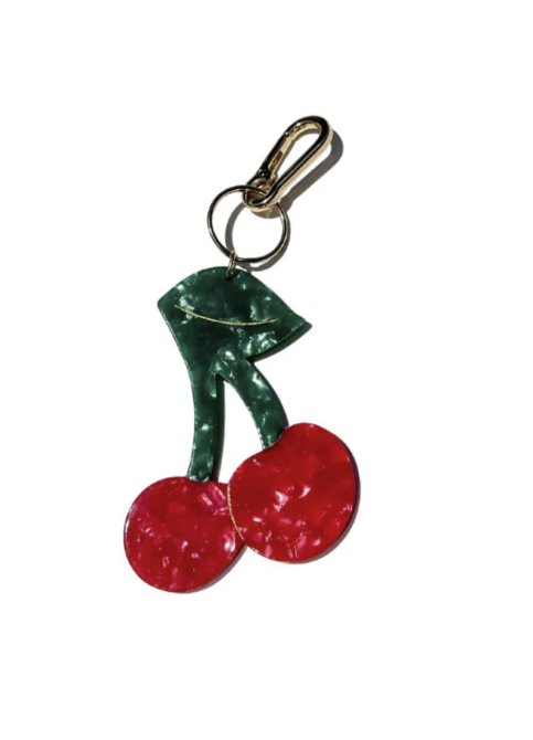 Hand-painted Cherry Keychain | Eco-Friendly
