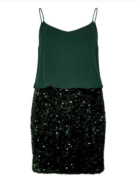 Chiffon Cami Velvet Sequin Skirt Dress