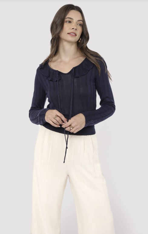 Maggie Ruffle Collar Sweater