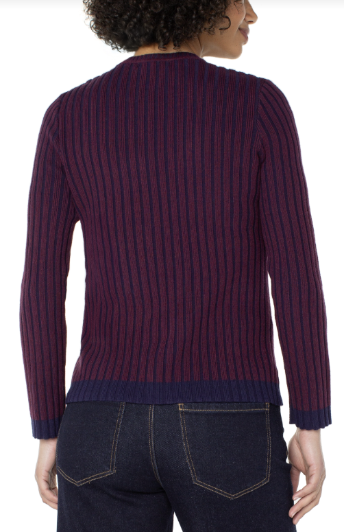 Long Sleeve Crewneck Ribbed Sweater