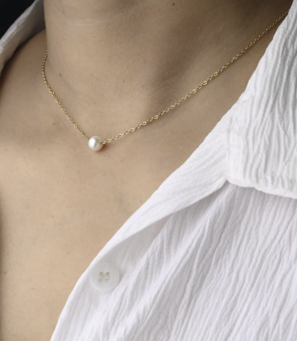 14K Gold-Filled Dainty Pearl Choker Necklace