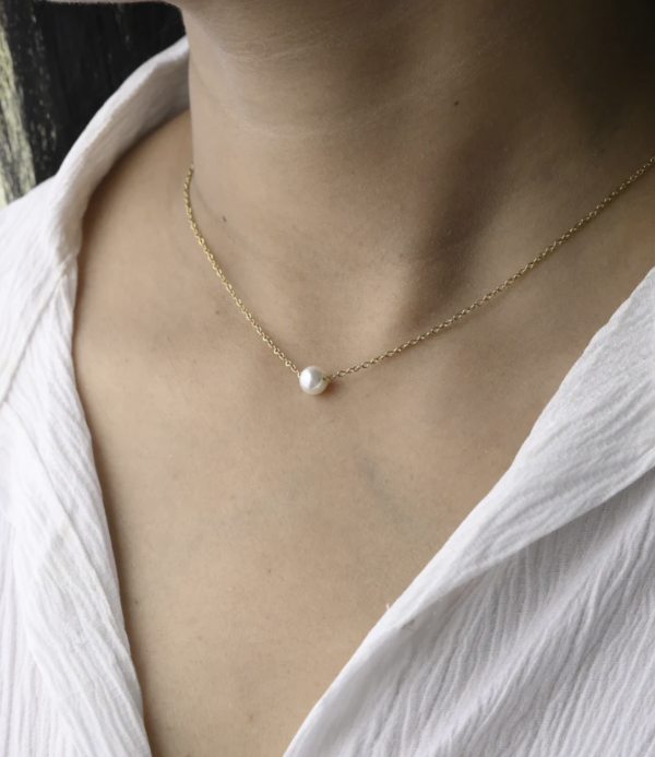 14K Gold-Filled Dainty Pearl Choker Necklace