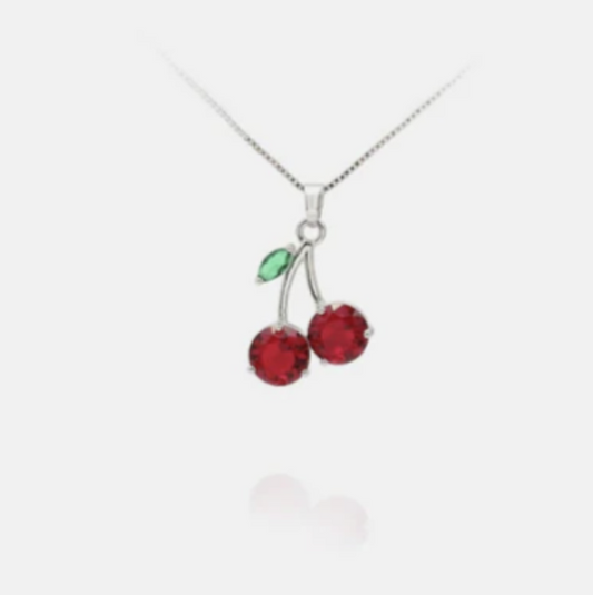 Silver Cherry Necklace