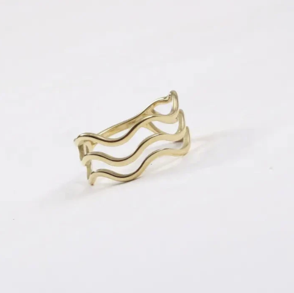 18K Gold-Filled Wave Ring