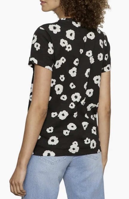 The Perfect Tee - Black Petite Blooms