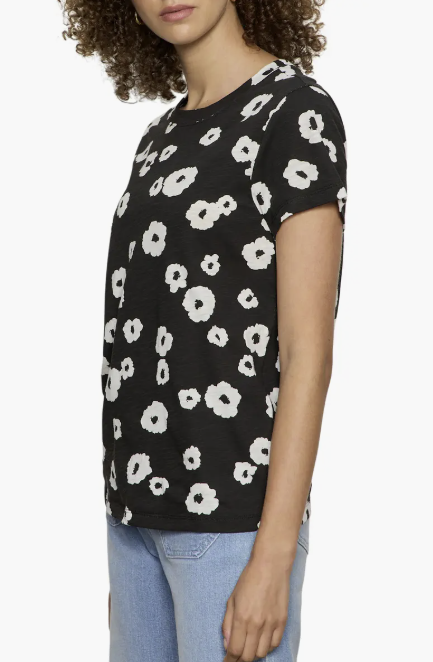 The Perfect Tee - Black Petite Blooms