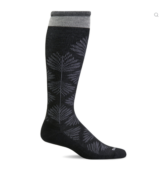 Women's Full Floral | Moderate Graduated Compression Socks | Wide Calf Fit