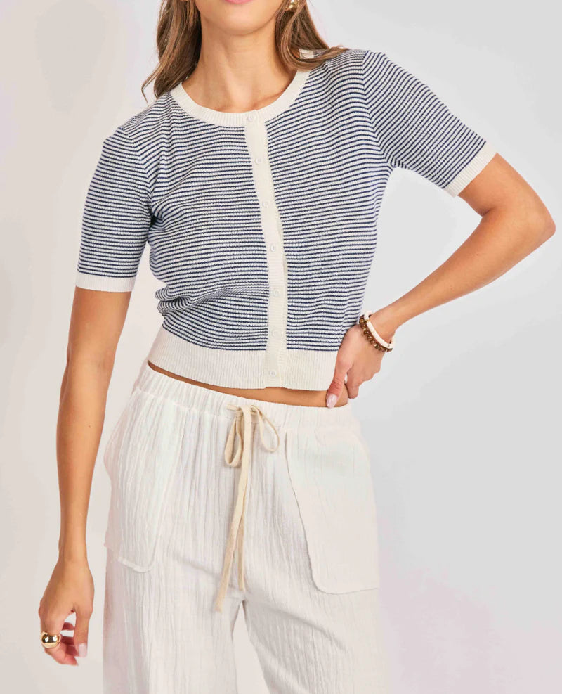 Mavi Navy Stripe Cardigan