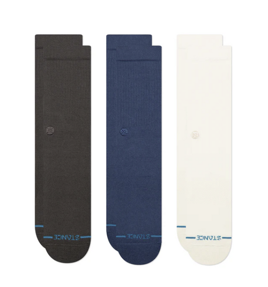 Icon 3 Pack Men's Socks - Charcoal