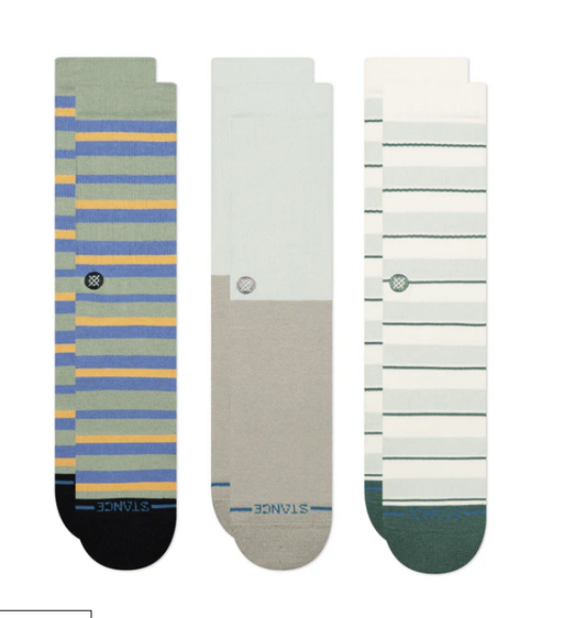 Prep Stripe 3 Pack Crew Socks