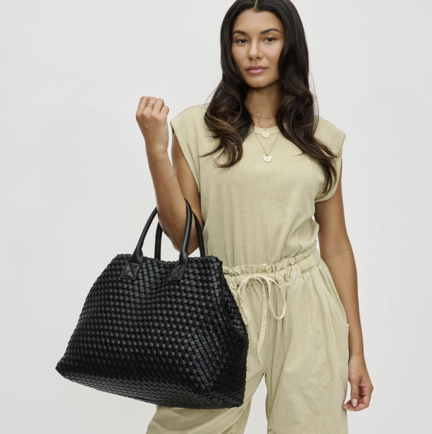 Ithaca Woven Vegan Leather Tote