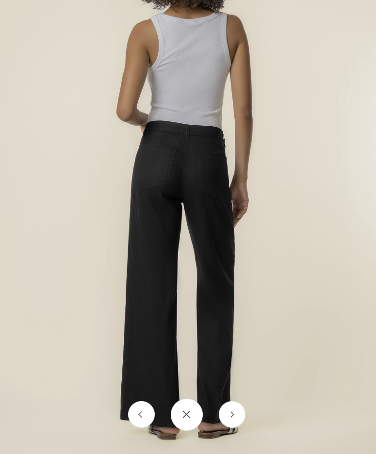 Meg Linen High Rise Wide Leg in Black (KB74001)
