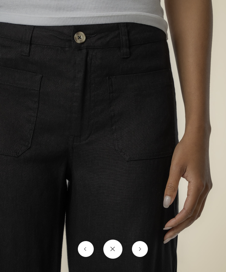 Meg Linen High Rise Wide Leg in Black (KB74001)