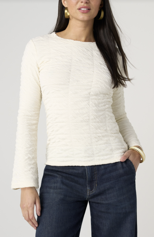Long Sleeve Flare Crew Neck Top