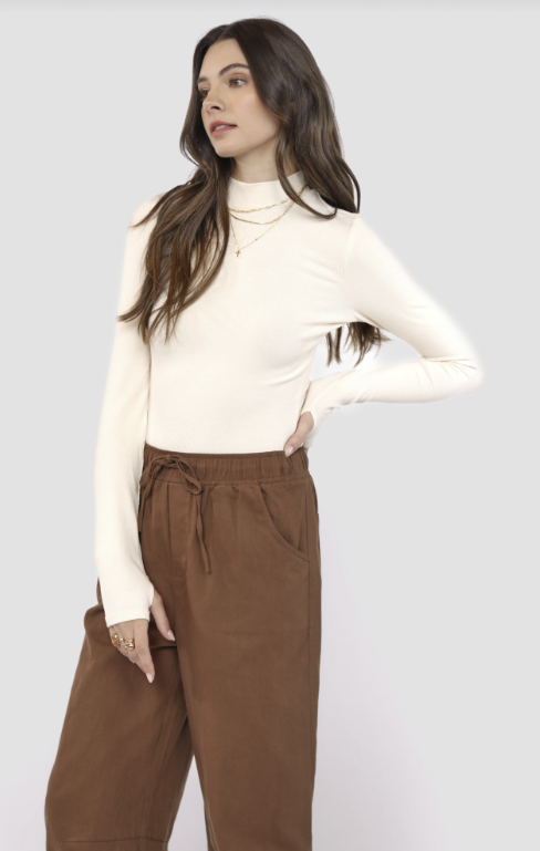 Ronan Mock Neck Top W Thumbholes