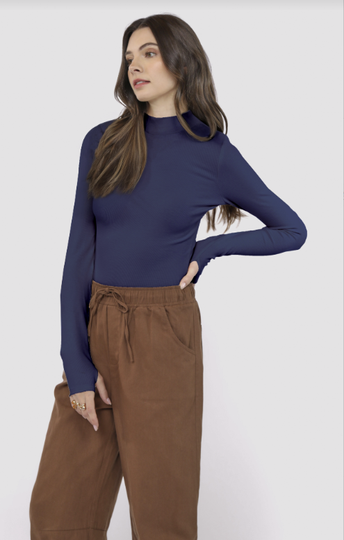 Ronan Mock Neck Top W Thumbholes