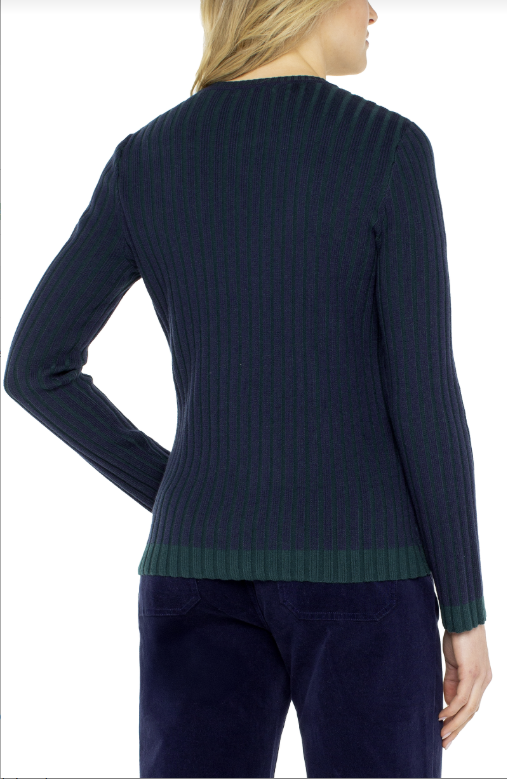 Long Sleeve Crewneck Ribbed Sweater