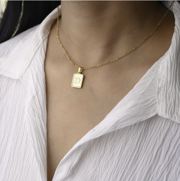 Initial 18K Gold-Filled Shell Pendant Necklace