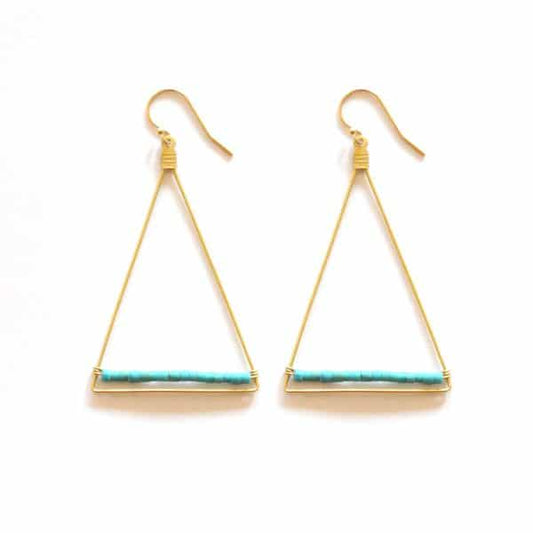 Beaded Triangle Earrings