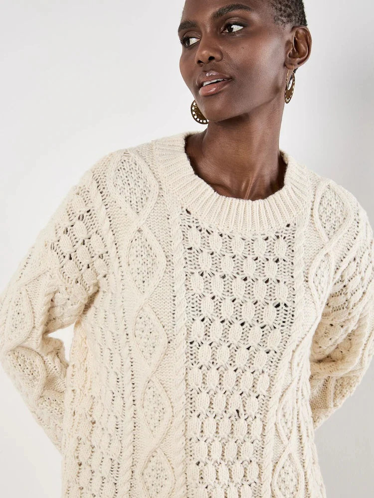 Cable Knit Oversize Sweater Dress