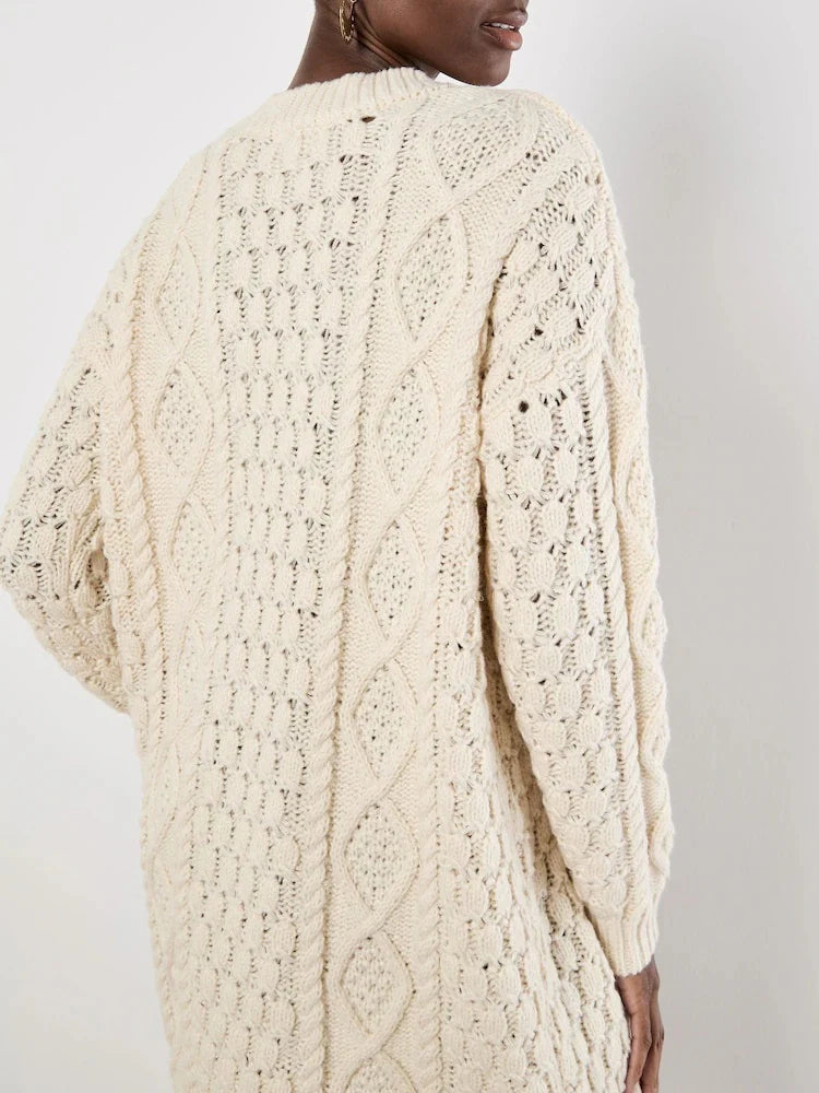 Cable Knit Oversize Sweater Dress