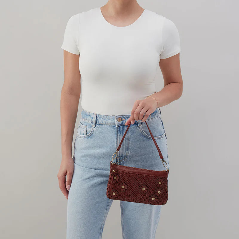 Darcy Crossbody Woven Leather Chestnut