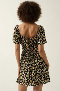 Floral Scoop Neck  Dress