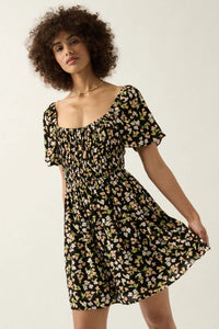 Floral Scoop Neck  Dress