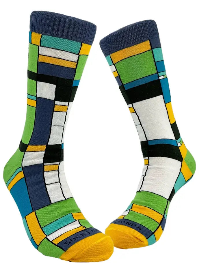Mondrian Style Block Art Men's Socks