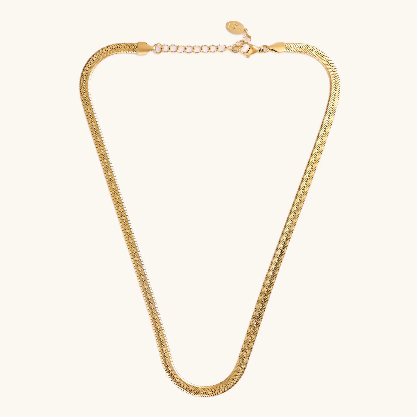 Gold Herringbone Necklaces- Stainless Steel