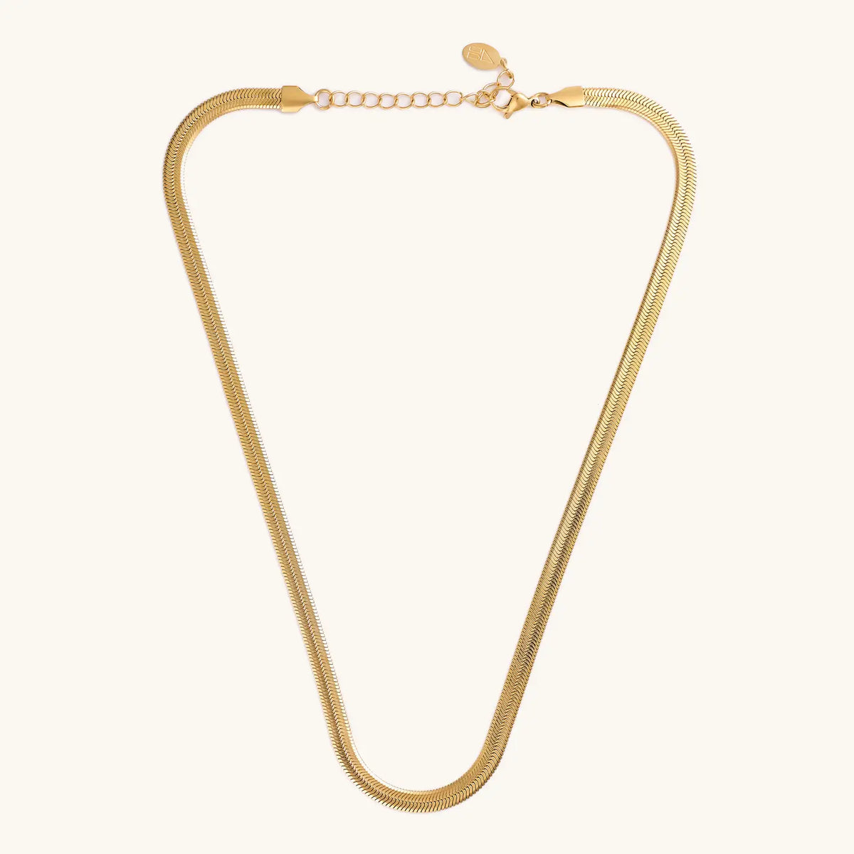 Gold Herringbone Necklaces 5MM- Stainless Steel