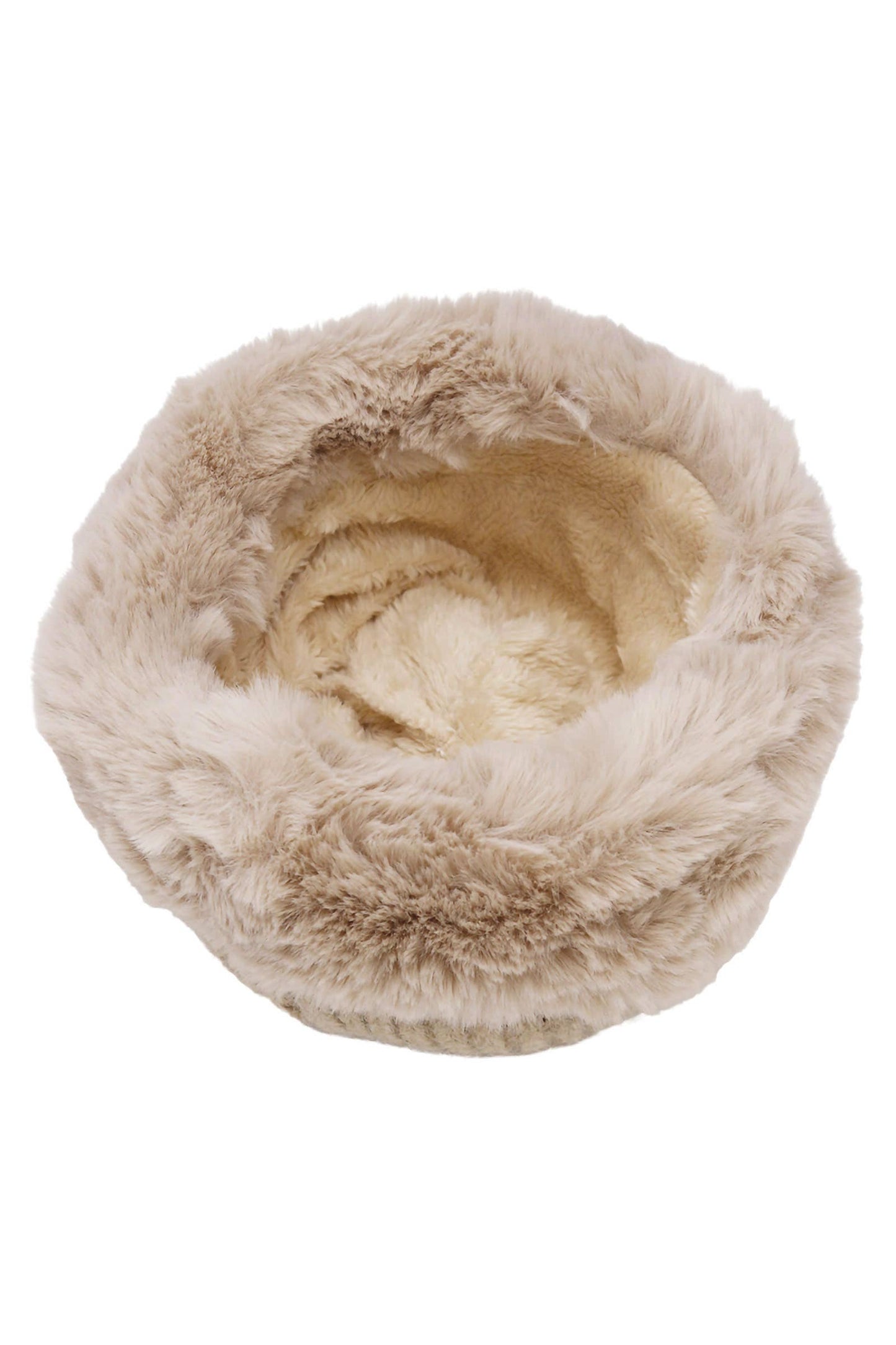 Chunky Knitted Fluffy Faux Fur Cuffed Beanie: ASSORTED / ONE SIZE